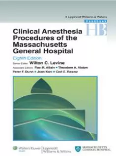 Clinical Anesthesia Procedures Of The Massachusetts General Hospital