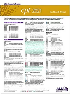Ear, Nose &Throat (CPT 2021 Express Reference Coding Card)