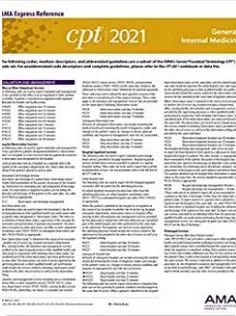 General/Internal Medicine (CPT 2021 Express Reference Coding Card)