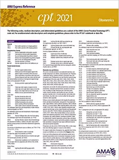 Obstetrics (CPT 2021 Express Reference Coding Card)