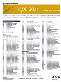 Pathology/Laboratory (CPT 2021 Express Reference Coding Card)