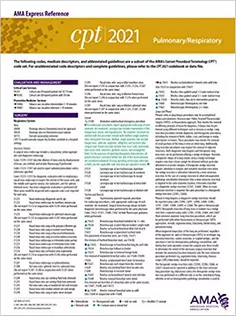 Pulmonary/Respiratory (CPT 2021 Express Reference Coding Card)