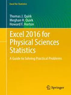 9783319400747 Excel 2016 for Physical Sciences Statistics: A Guide to Solving Practical Problems